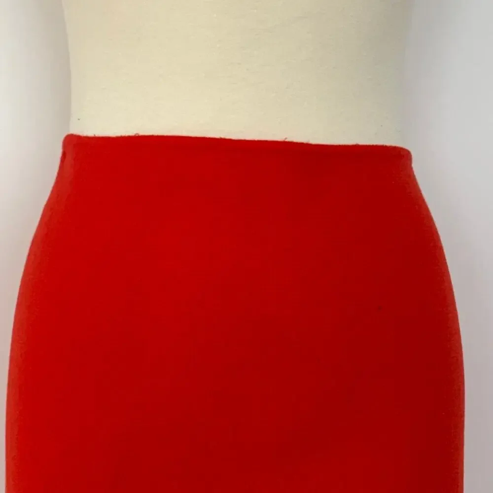 St. John Knit Wool Pencil Skirt Orange-Red Size 10